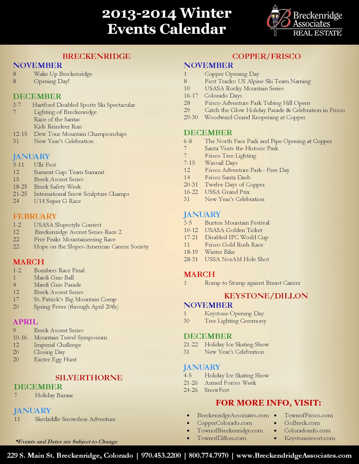 2013 14 Winter Events Calendar